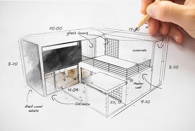 Architect drawing a home project